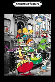 Paperback Composition Notebook: Nickelodeon Classic Nicktoons Hanging On Stoop Journal/Notebook Blank Lined Ruled 6x9 100 Pages Book
