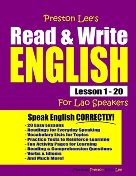 Paperback Preston Lee's Read & Write English Lesson 1 - 20 For Lao Speakers Book