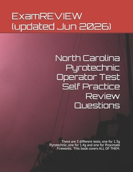 Paperback North Carolina Pyrotechnic Operator Test Self Practice Review Questions Book