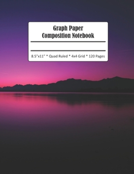 Graph Paper Composition Notebook: Magenta Water Grid Paper Notebook Journal 4x4 Quad Ruled 120 Pages Large Format 8.5 x 11