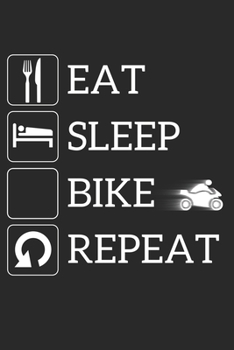 Grand Fantasy Designs - Notes : Eat Sleep Bike Repeat Rennmaschine - Monatsplaner 15,24 X 22,86