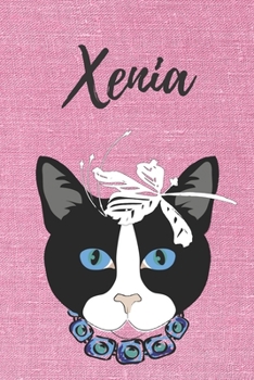Paperback Personalisiertes Notizbuch - Katze Xenia: DIN A5, 120 blanko Seiten [German] Book