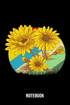 Notebook: Sunflower Notebook Blank Line Hippie Journal Lined with Lines 6x9 120 Pages Checklist Record Book Flowers Peace Cute Take Notes Planner Paper Christmas Gift for Sunflower Hippies Women Girls