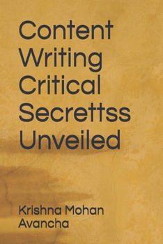 Paperback Content Writing Critical Secrettss Unveiled Book