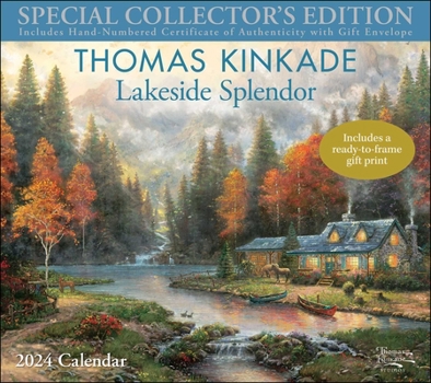 Calendar Thomas Kinkade Special Collector's Edition 2024 Deluxe Wall Calendar with Print: Lakeside Splendor Book