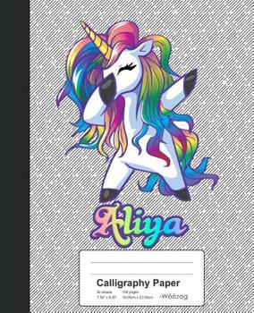 Paperback Calligraphy Paper: ALIYA Unicorn Rainbow Notebook Book