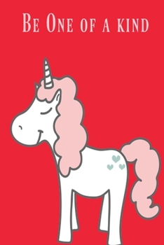 Paperback Be One of a Kind: Cherry red cute unicorn be unique slogan lined paperback jotter Book