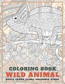 Paperback Wild Animal - Coloring Book - Koala, Panda, Llama, Anaconda, other Book