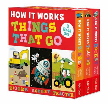 Hardcover How It Works: Things That Go 3-Book Boxed Set: Digger; Rocket; Tractor Book