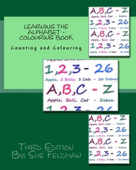 Paperback Learning the Alphabet - Colouring Book: Counting and Colouring Book