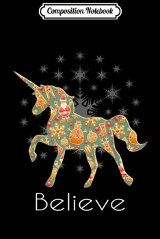 Composition Notebook: Christmas Unicorn Snowflake Gift Girls ns Women  Journal/Notebook Blank Lined Ruled 6x9 100 Pages