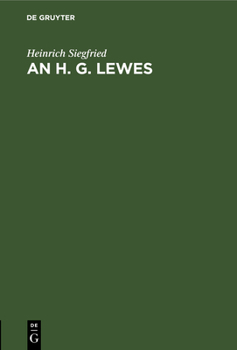 Hardcover An H. G. Lewes: Eine Epistel [German] Book