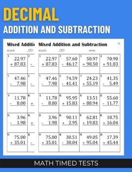 Paperback Math Timed Tests: Decimal Addition and Subtraction Book