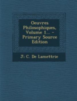 Paperback Oeuvres Philosophiques, Volume 1... [French] Book