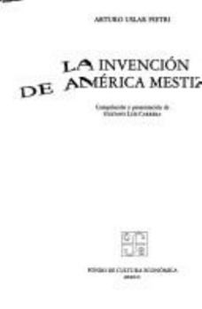 Hardcover La Invencion de America Mestiza Book