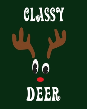 Classy Deer: Blank 8" x 10" 200 Pages Thick Unruled Sketchbook DIY Journal