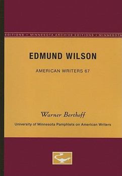 Paperback Edmund Wilson - American Writers 67: University of Minnesota Pamphlets on American Writers Book