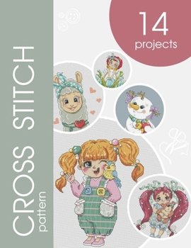 Paperback Counted cross stitch patterns book: 14 cute projects Book