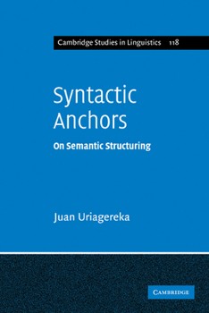 Paperback Syntactic Anchors: On Semantic Structuring Book