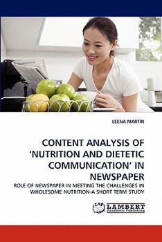 Paperback Content Analysis of 'Nutrition and Dietetic Communication' in Newspaper Book