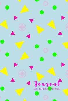 JOURNAL: DOT GRID JOURNAL- 6 X 9 - 120 Pages - Bullet Style Journal -  Beautiful Cover In Soft Blue Background With Multi Color Details in Matte Finish