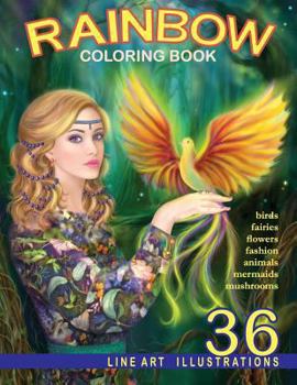 Paperback Rainbow. Line Art Coloring Book: Coloring Book for Adults Book