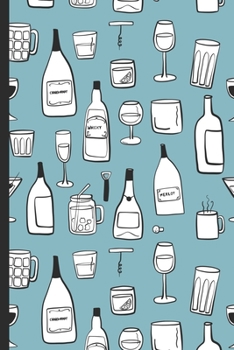 Paperback Weekly Planner: A Week to View Diary and Organiser - Sunday Start with Beer, Wine and Drinks Drawing Cover Art Book