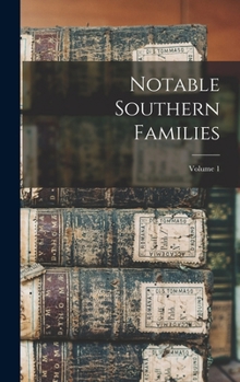 Hardcover Notable Southern Families; Volume 1 Book