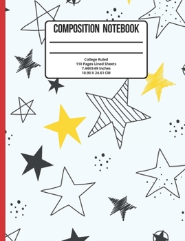 Paperback Composition Notebook College Ruled: Stars 110 Pages Book