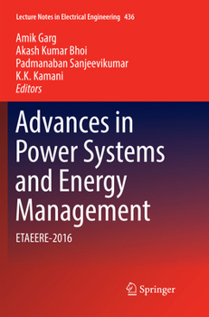 Paperback Advances in Power Systems and Energy Management: Etaeere-2016 Book