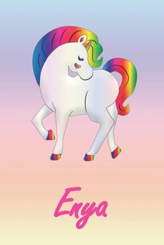 Enya: Personalisiertes individualisiertes Einhorn Notizbuch / pers�nliches Tagebuch / Schreibheft / Logbuch / Planer / Vokabelheft / Notizen - 6 x 9 Zoll (ca. DIN A5), 110 linierte Seiten mit Datumsli