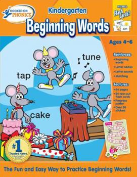Paperback Hooked on Phonics Kindergarten Beginning Words Premium Workbook Book