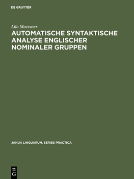 Hardcover Automatische syntaktische Analyse englischer nominaler Gruppen [German] Book