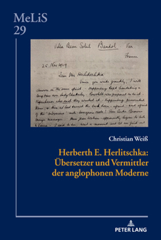 Hardcover Herberth E. Herlitschka: Uebersetzer und Vermittler der anglophonen Moderne [German] Book
