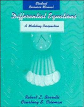 Paperback Differential Equations, Student Resource Manual: A Modeling Perspective Book