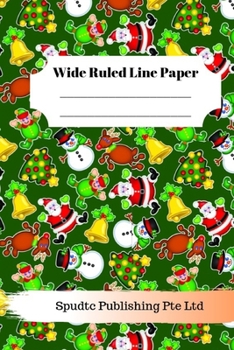 Paperback Cute Santa Theme Wide Ruled Line Paper Book