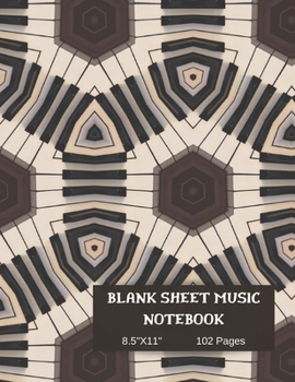 Blank Sheet Piano Music Notebook.: Standard Manuscript Paper  8.5" x 11" Blank Music paper 102 Pages 12 Staffs/Staves Per Page.