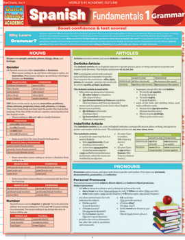 Pamphlet Spanish Fundamentals 1 Grammar Book