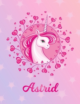 Paperback Astrid: Unicorn Sheet Music Note Manuscript Notebook Paper - Magical Horse Personalized Letter V Initial Custom First Name Cov Book