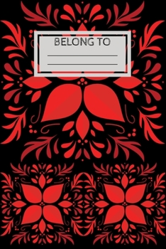 Paperback Red Flower: Notebook Belong to Gratitude Journal 6x9 100 noBleed Book