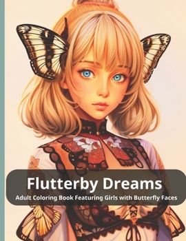 Paperback Flutterby Dreams Adult Coloring Book Featuring Girls with Butterfly Faces Book