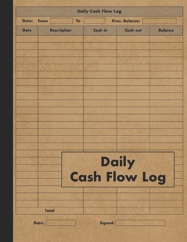 Daily Cash Flow Log: Large Daily Cash Book and Financial Record Journal - 120 Pages - Cash Flow Ledger Book