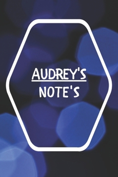 Audrey's Note's: Notebook Journal Gift for Audrey  / Notebook / Diary / Unique Greeting Card Alternative
