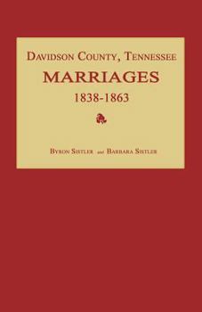 Davidson County, Tennessee, Marriages 1838-1863