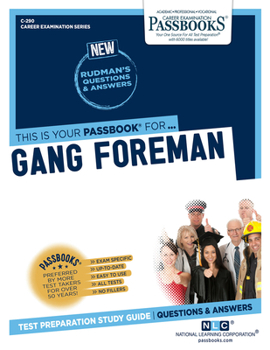 Paperback Gang Foreman (C-290): Passbooks Study Guide Volume 290 Book