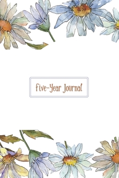 Five-Year Journal: Watercolor Chamomile Flowers