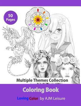 Paperback Multiple Themes Collection: Adult Coloring Book 50 Pages Book
