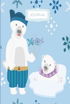 Journal: Winter Snowflakes Cute Bears Unicorn Dot Grid Journal Gift Notebook, Cute Winter Bear Couple Dotted Grid Bullet Notebook, 6x9 Notebook