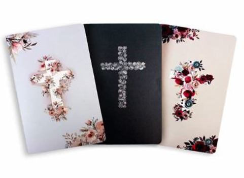 Paperback Journal-Floral Cross Design (Pk/3) Book