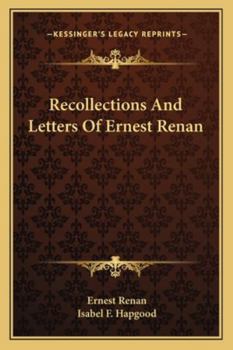 Paperback Recollections And Letters Of Ernest Renan Book